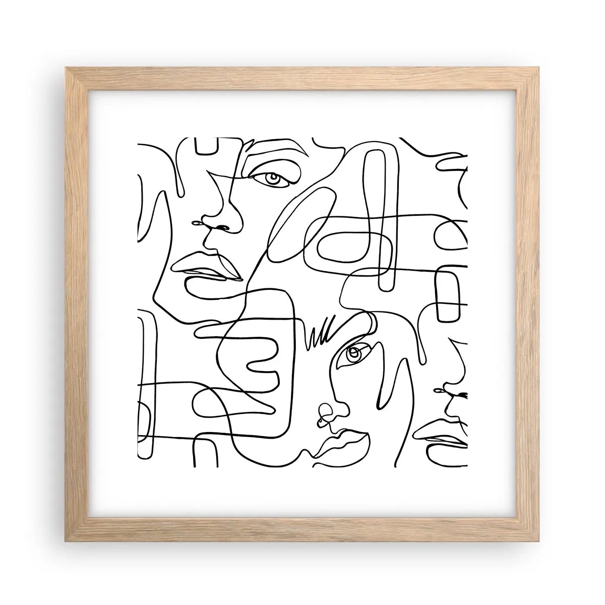 Een poster in een licht eiken lijst - In verwarde emoties - 30x30 cm