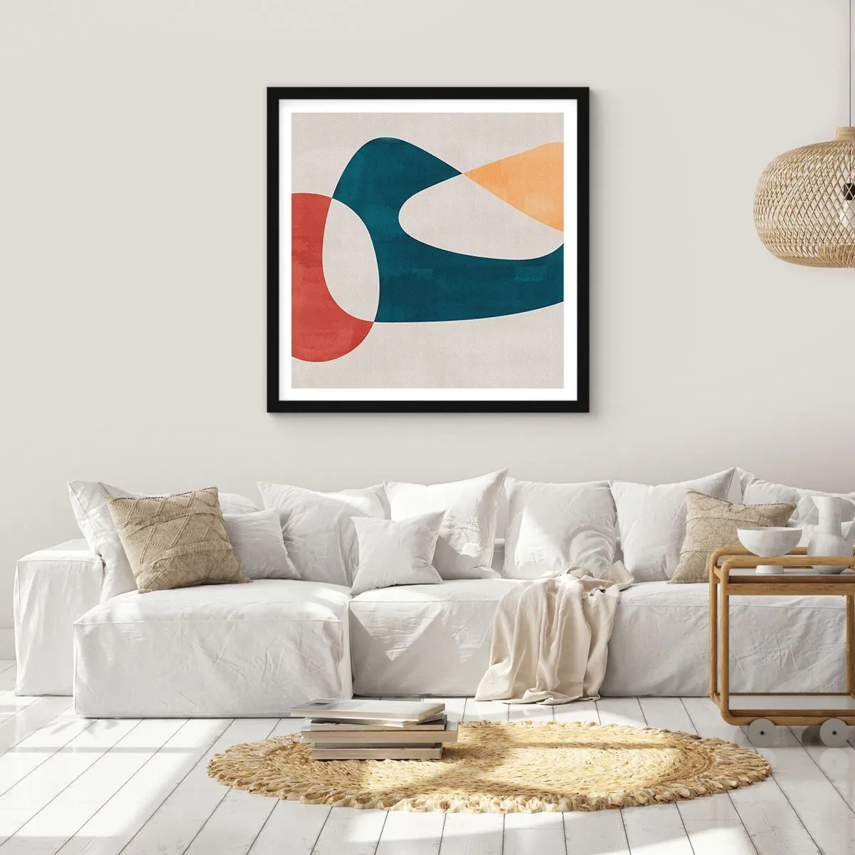 Poster in een zwarte lijst - Invloeden en metamorfoses - 50x50 cm