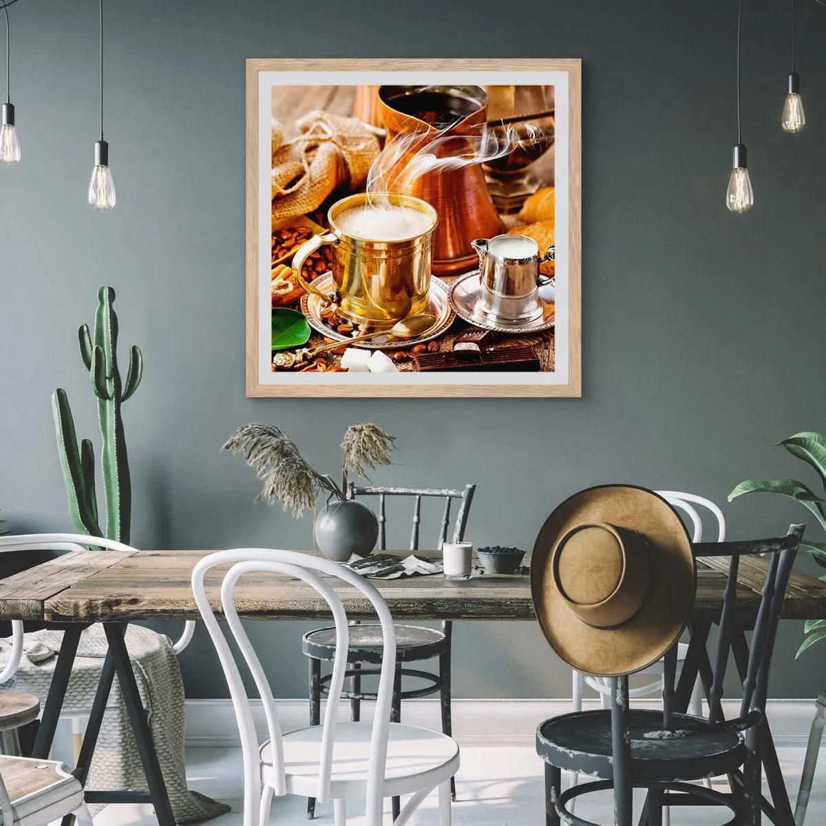 Een poster in een licht eiken lijst - Prettige dag! - 30x30 cm