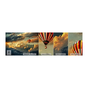 Fotobehang Monster Premium Sand - Ik vlieg omdat ik dat wil - Abstractie, Ballonvlucht, Bergen - 100x30 cm