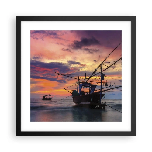 Poster in een zwarte lijst - Exotische avond - 40x40 cm