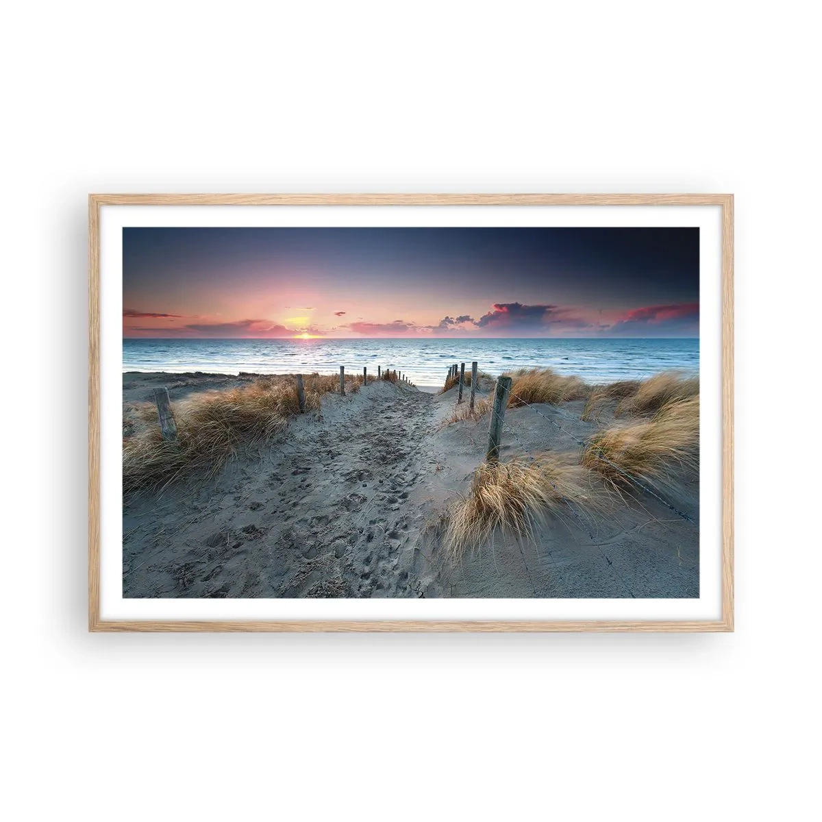 Een poster in een licht eiken lijst - Je liet een regenboog van licht stralend... - 91x61 cm