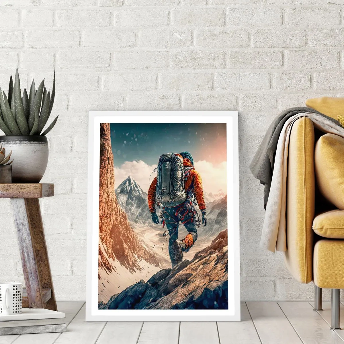 Poster in een witte lijst - Eenzame strijder - 70x100 cm