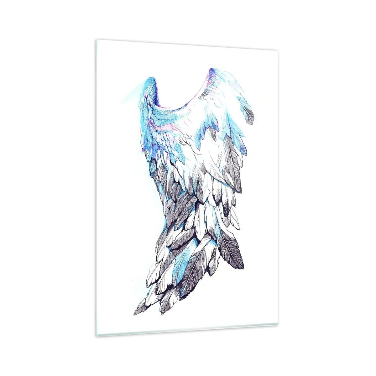 Schilderen op glas - Ik heb vleugels nodig - 80x120 cm