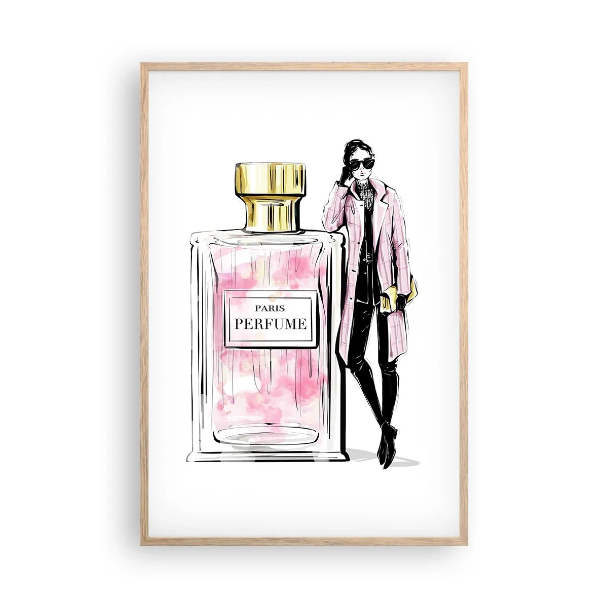 Een poster in een licht eiken lijst - Parijse sensualiteit - 61x91 cm