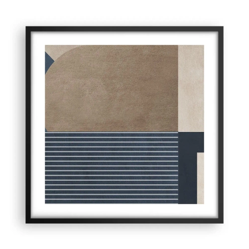 Poster in een zwarte lijst - Een compositie van eenvoud en rondheid - 50x50 cm