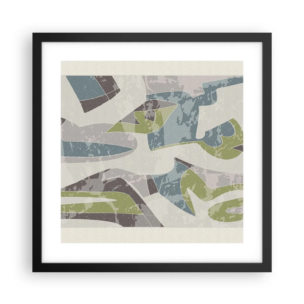 Poster in een zwarte lijst - Compositie achter het glas - 40x40 cm