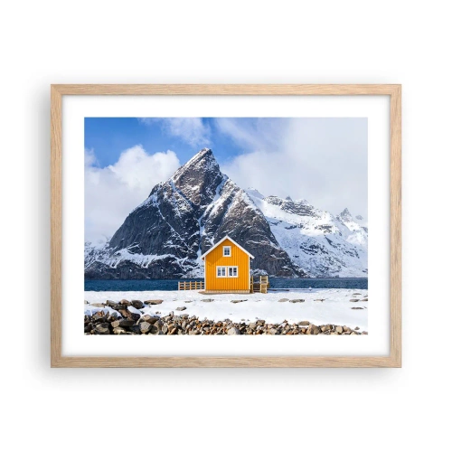 Een poster in een licht eiken lijst - Scandinavische vakanties - 50x40 cm