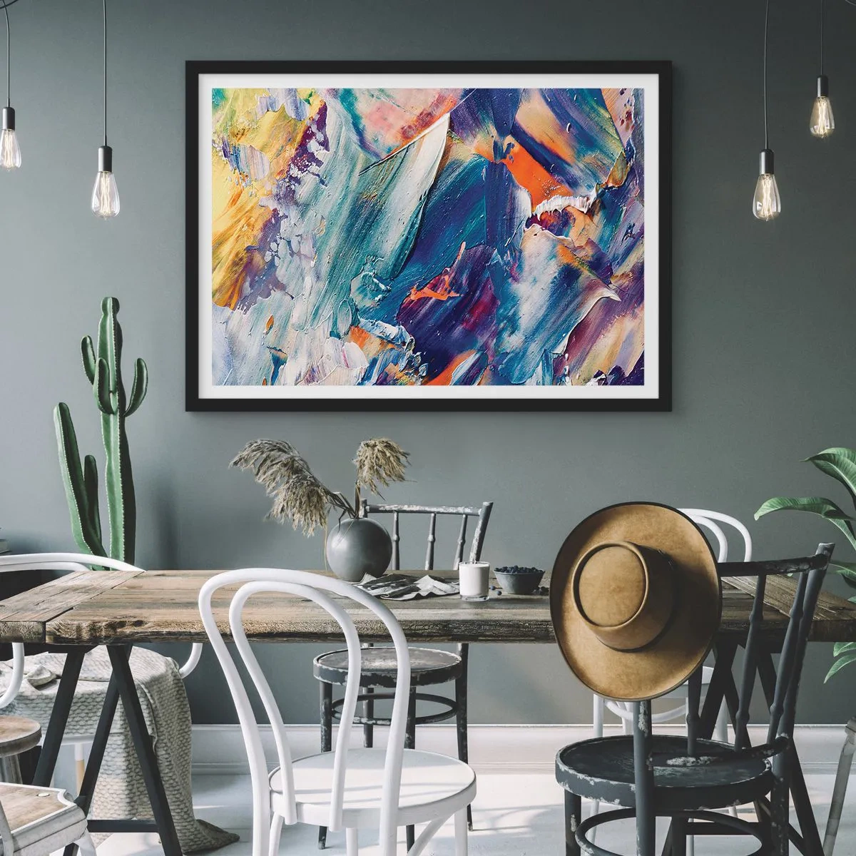 Poster in een zwarte lijst - Kleur verwarring - 70x50 cm