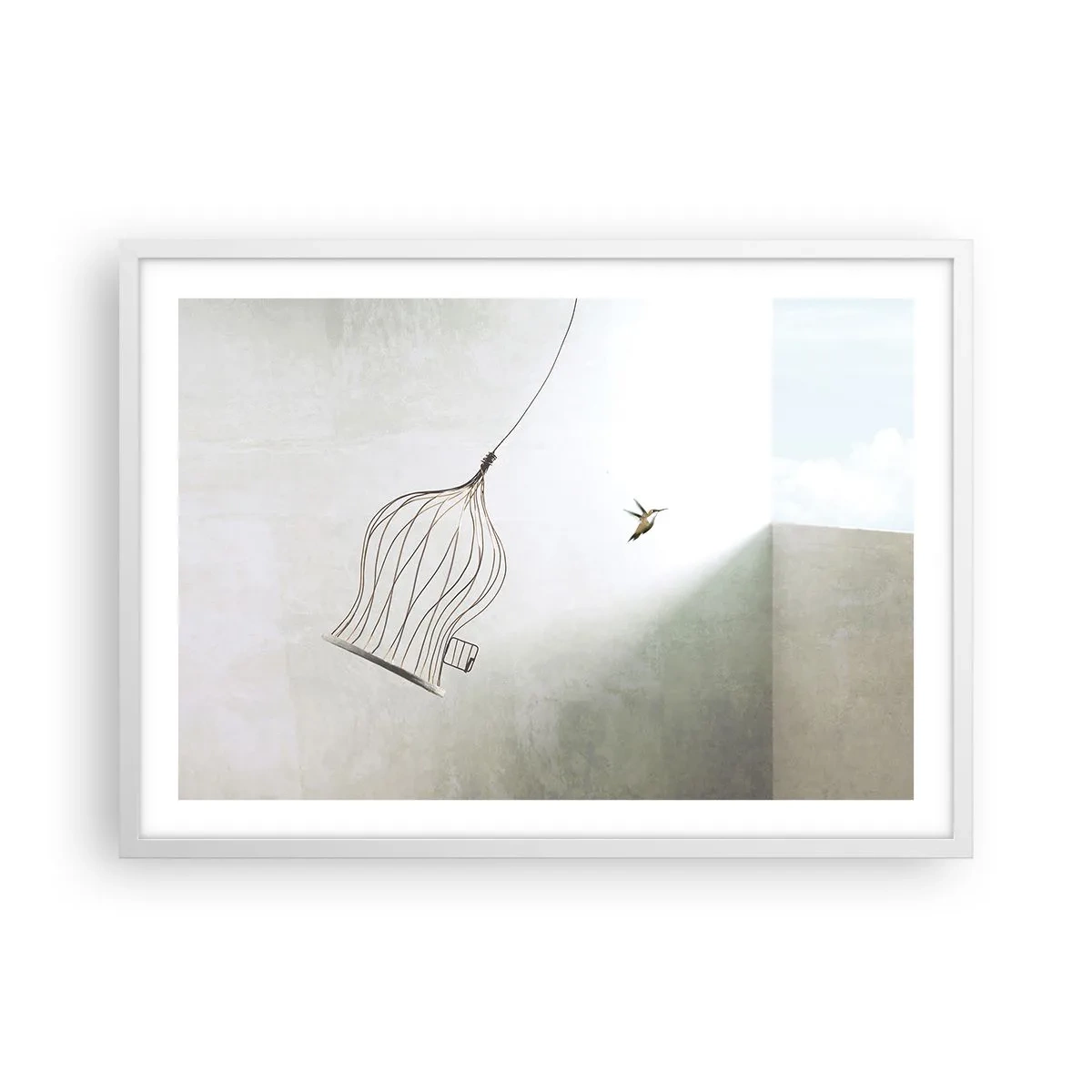 Poster in een witte lijst - In je element - 70x50 cm