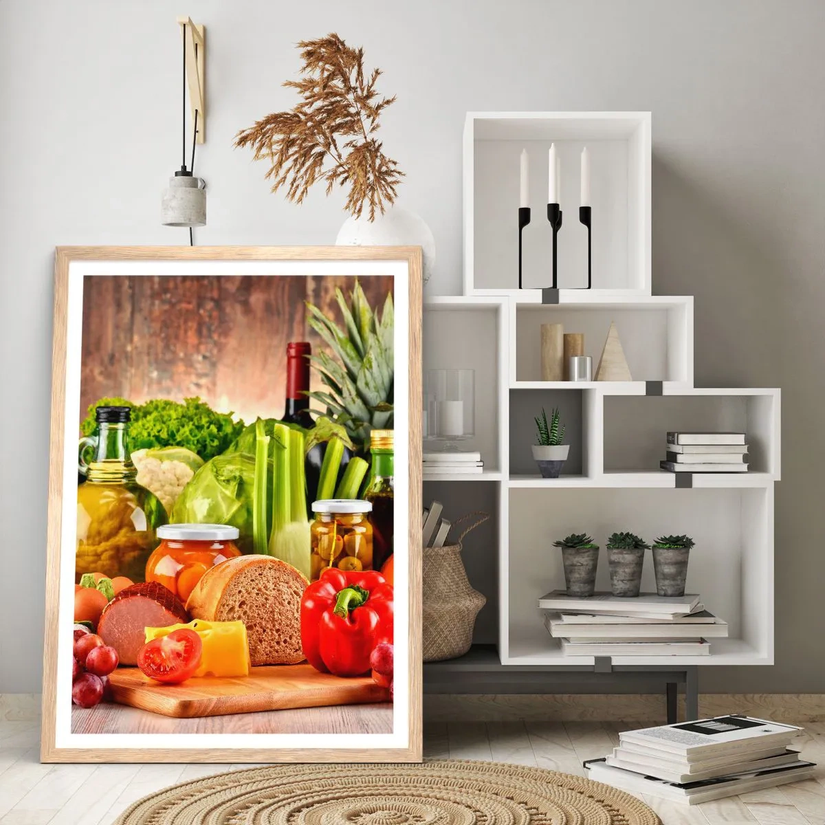 Een poster in een licht eiken lijst - Gerookt, gebakken en gemarineerd - 70x100 cm