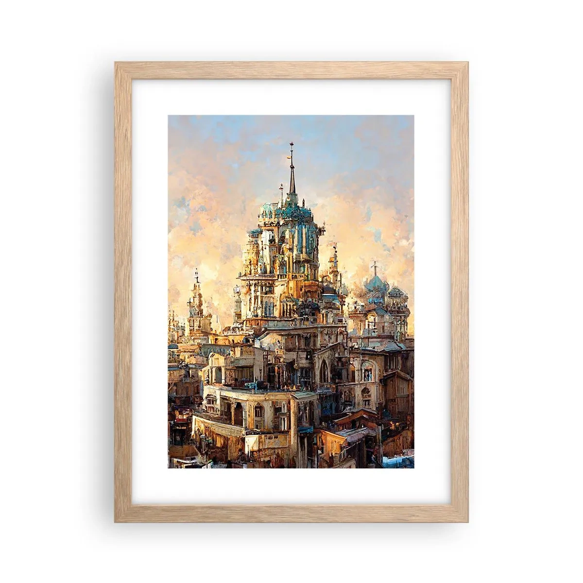 Een poster in een licht eiken lijst - Stad der steden - 30x40 cm