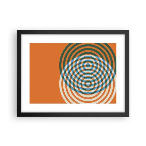 Poster in een zwarte lijst - Abstracte circulaire variatie - 40x30 cm