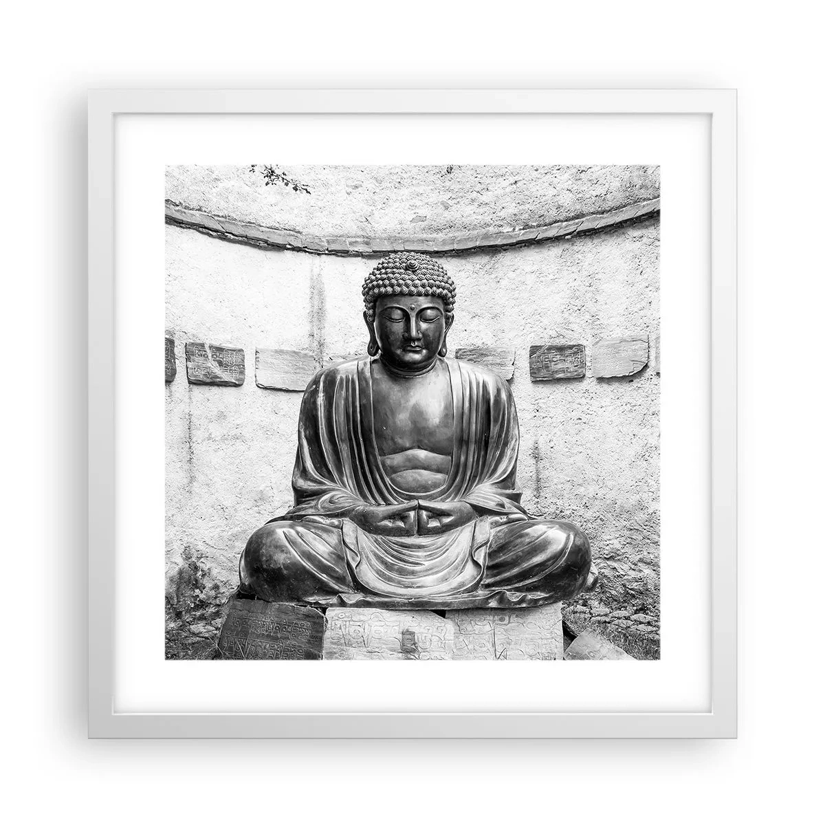 Poster in een witte lijst - Aan de bron van vrede - 40x40 cm