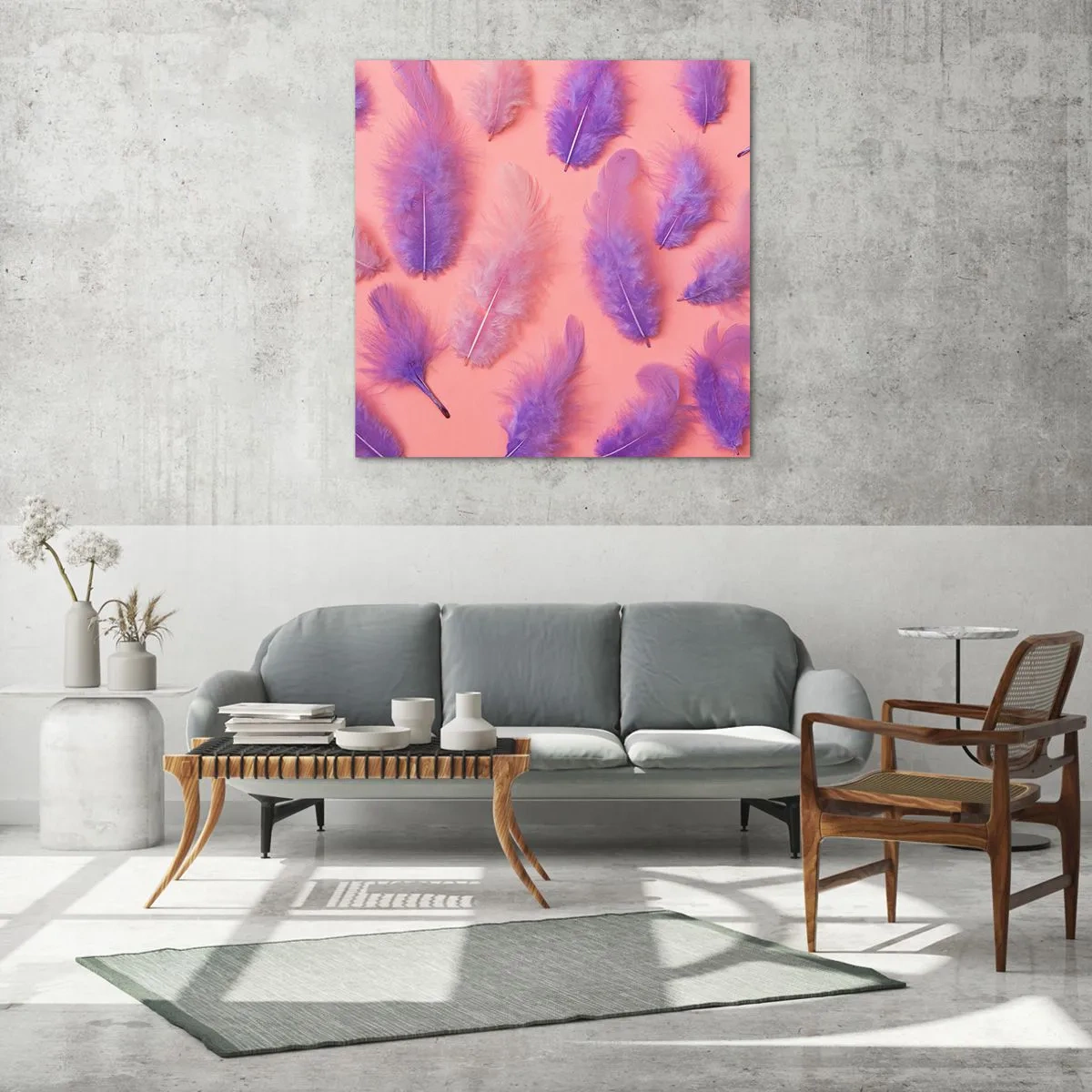 Schilderen op glas - Lila vogel van verlangen - 30x30 cm