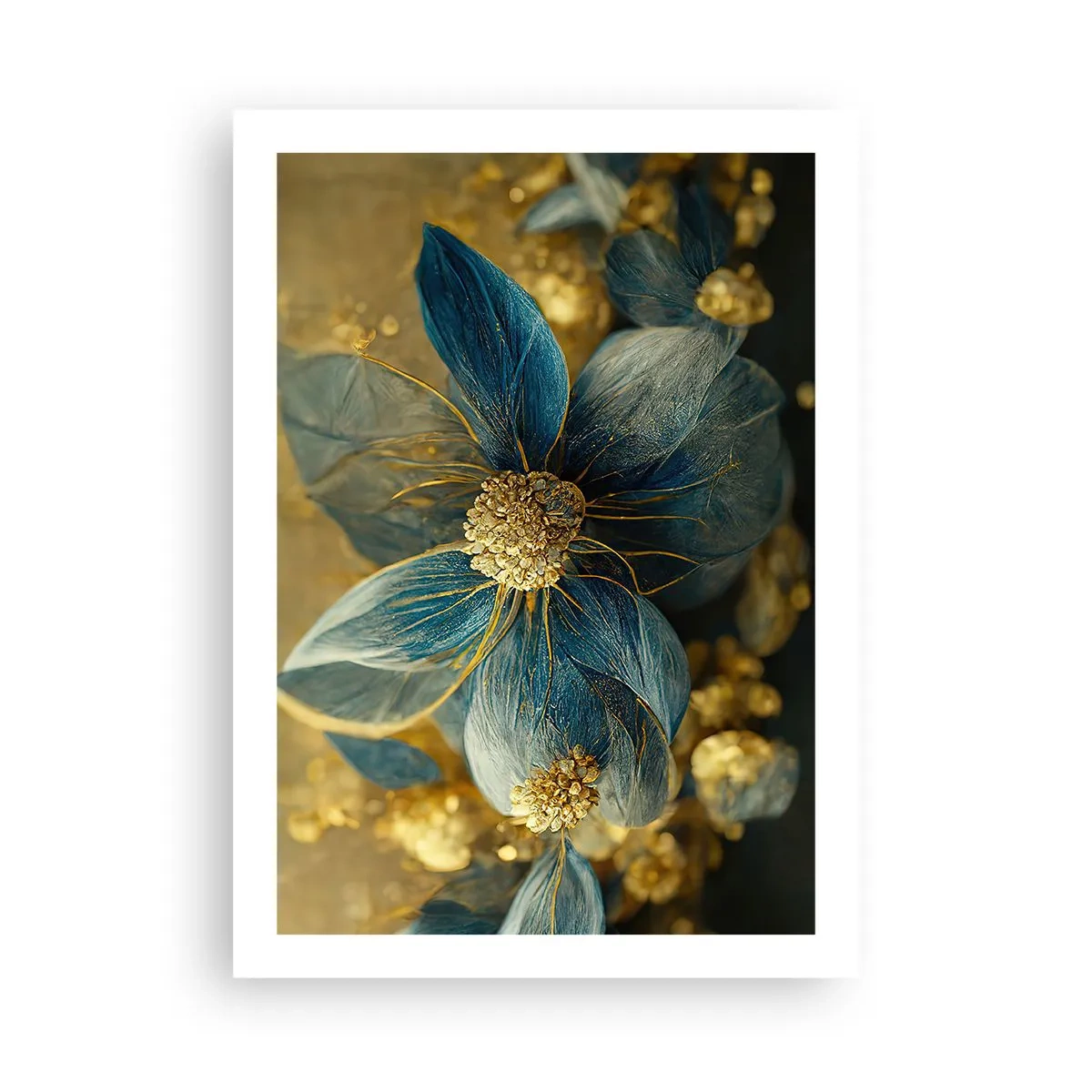 Poster - Bloei met goud - 50x70 cm
