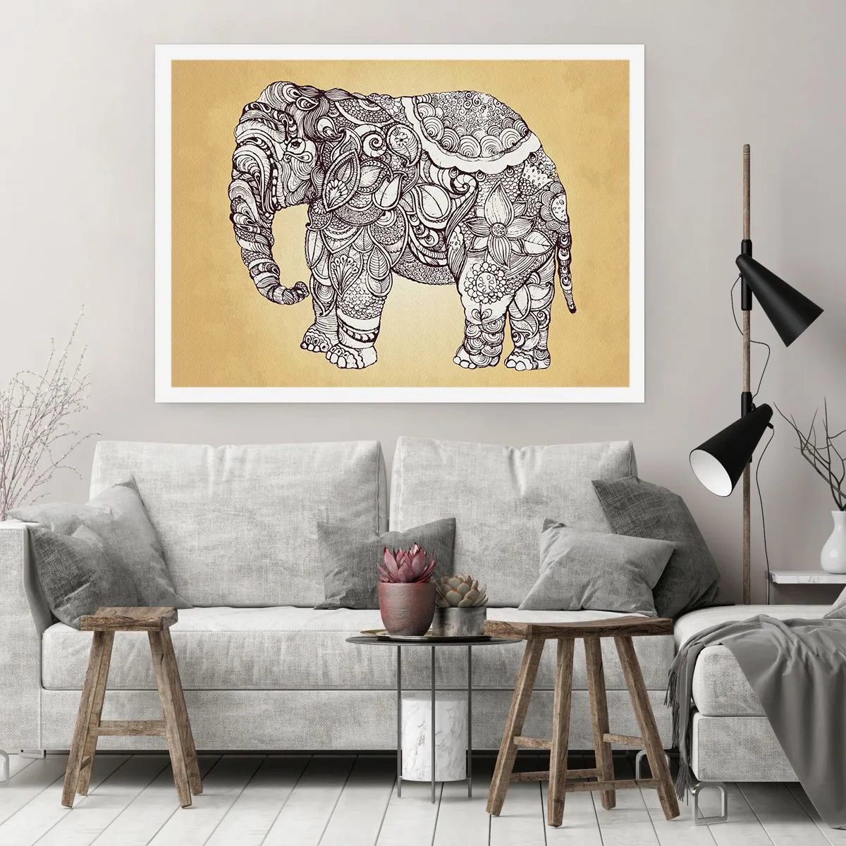 Poster - De olifant heeft zichzelf bedekt - 40x30 cm