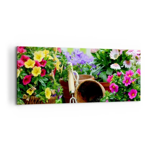 Schilderen op canvas - Zofia's tuin - 100x40 cm
