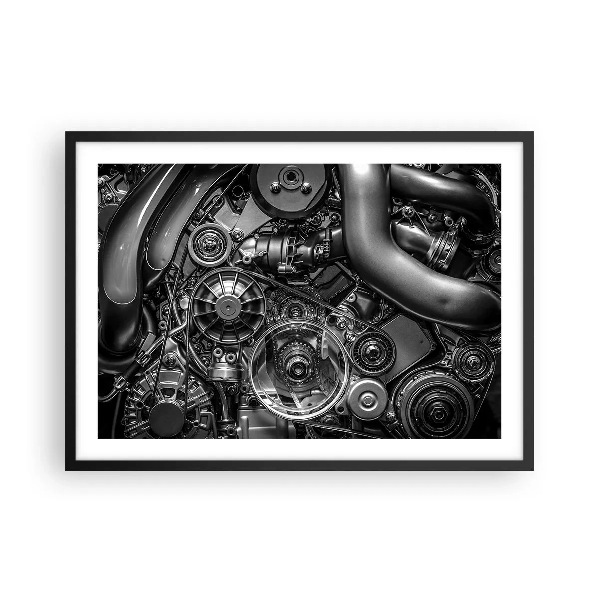 Poster in een zwarte lijst - De poëzie van mechanica - 70x50 cm