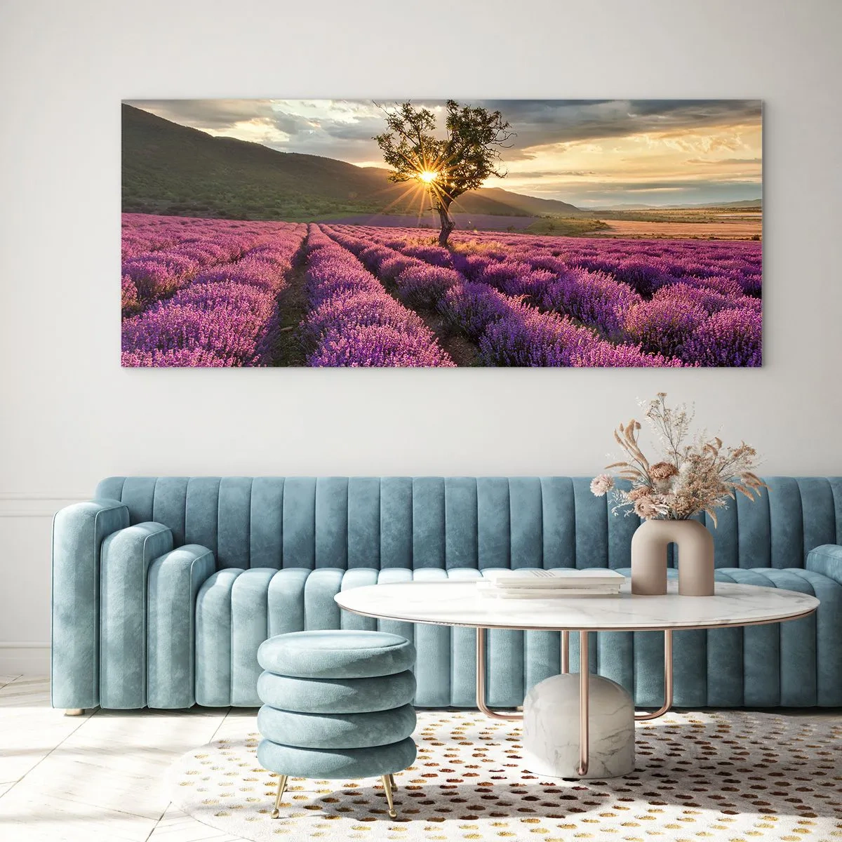 Schilderen op glas - Lila gekleurd aroma - 100x40 cm