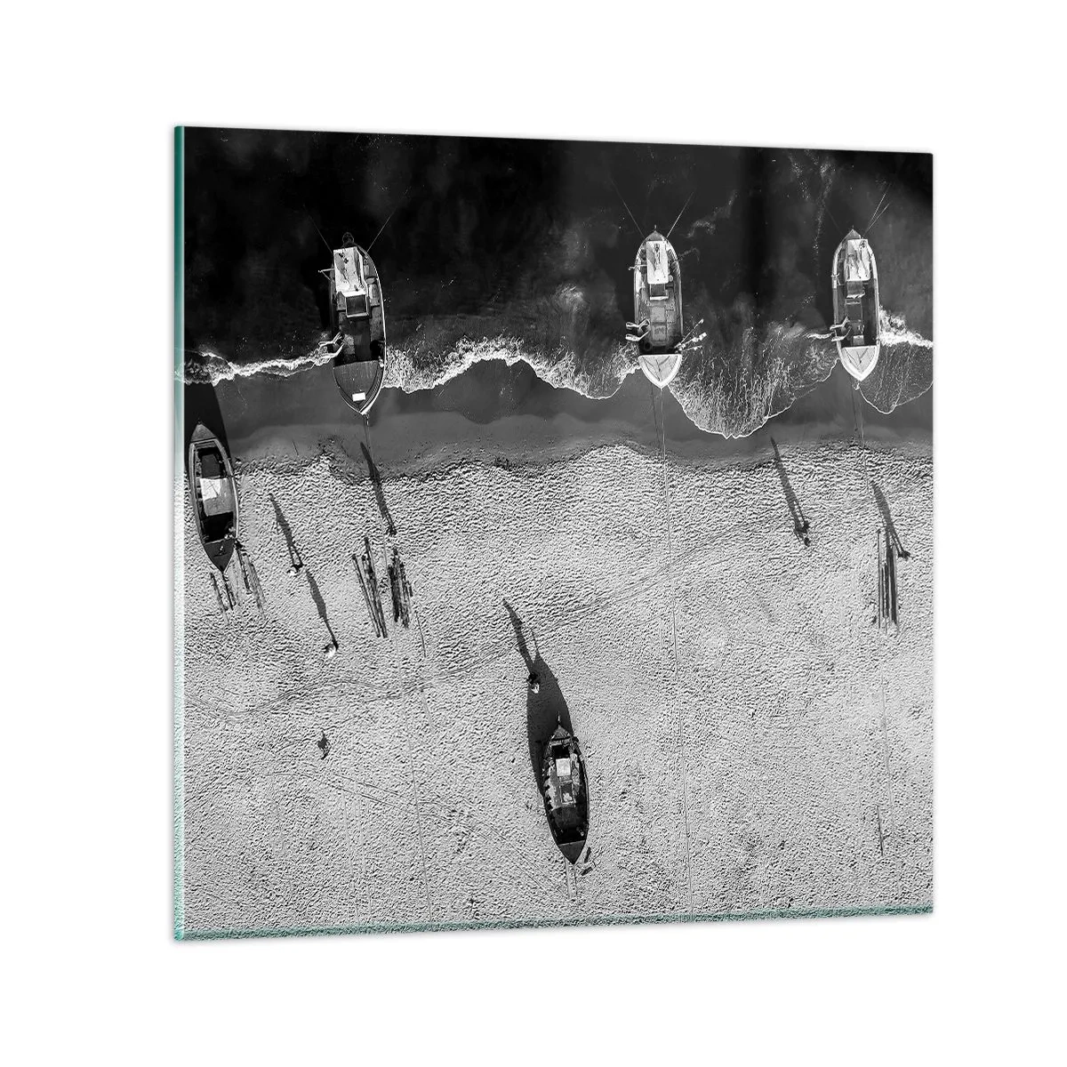 Schilderen op glas - Nog steeds aan de oever… - 30x30 cm