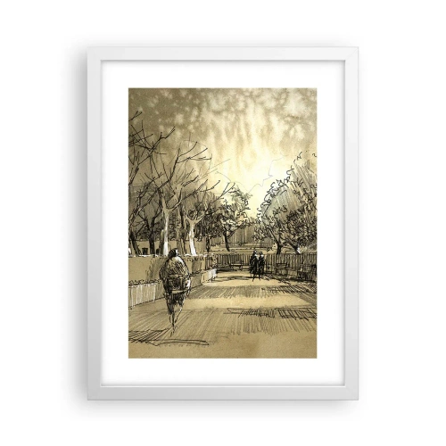 Poster in een witte lijst - Een moment gestopt met een veer - 30x40 cm