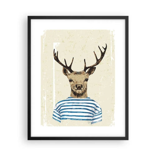 Poster in een zwarte lijst - Omdat ik van gestreepte t-shirts hou! - 40x50 cm