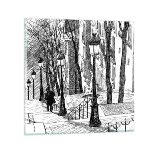 Schilderen op glas - Een liefdesverhaal of een horrorverhaal? - 30x30 cm