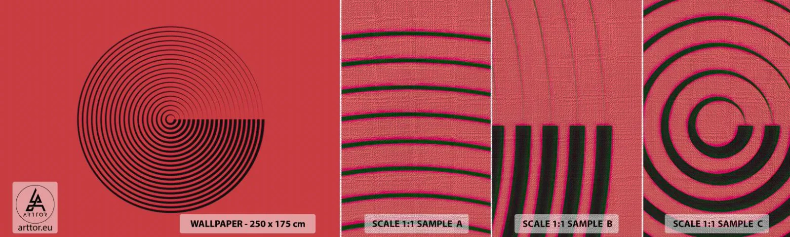 Fotobehang Monster Premium Canvas - Circulaire beweging - Minimalisme, Wiel, Lijnen - 100x30 cm