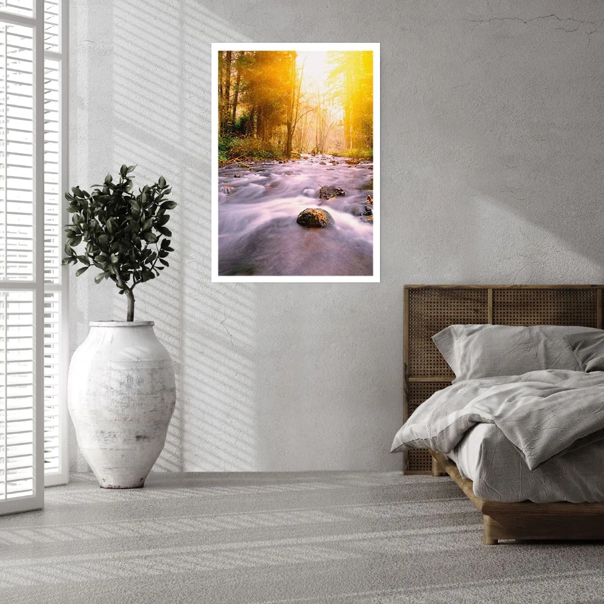 Poster - Malachiet in een zilveren en gouden lijst - 61x91 cm