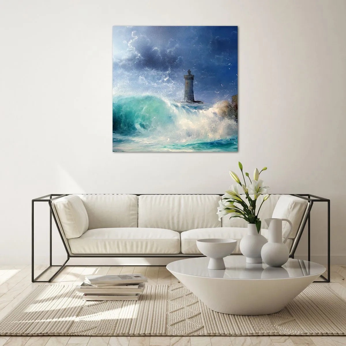 Schilderen op glas - Op uw hoede voor de elementen - 50x50 cm