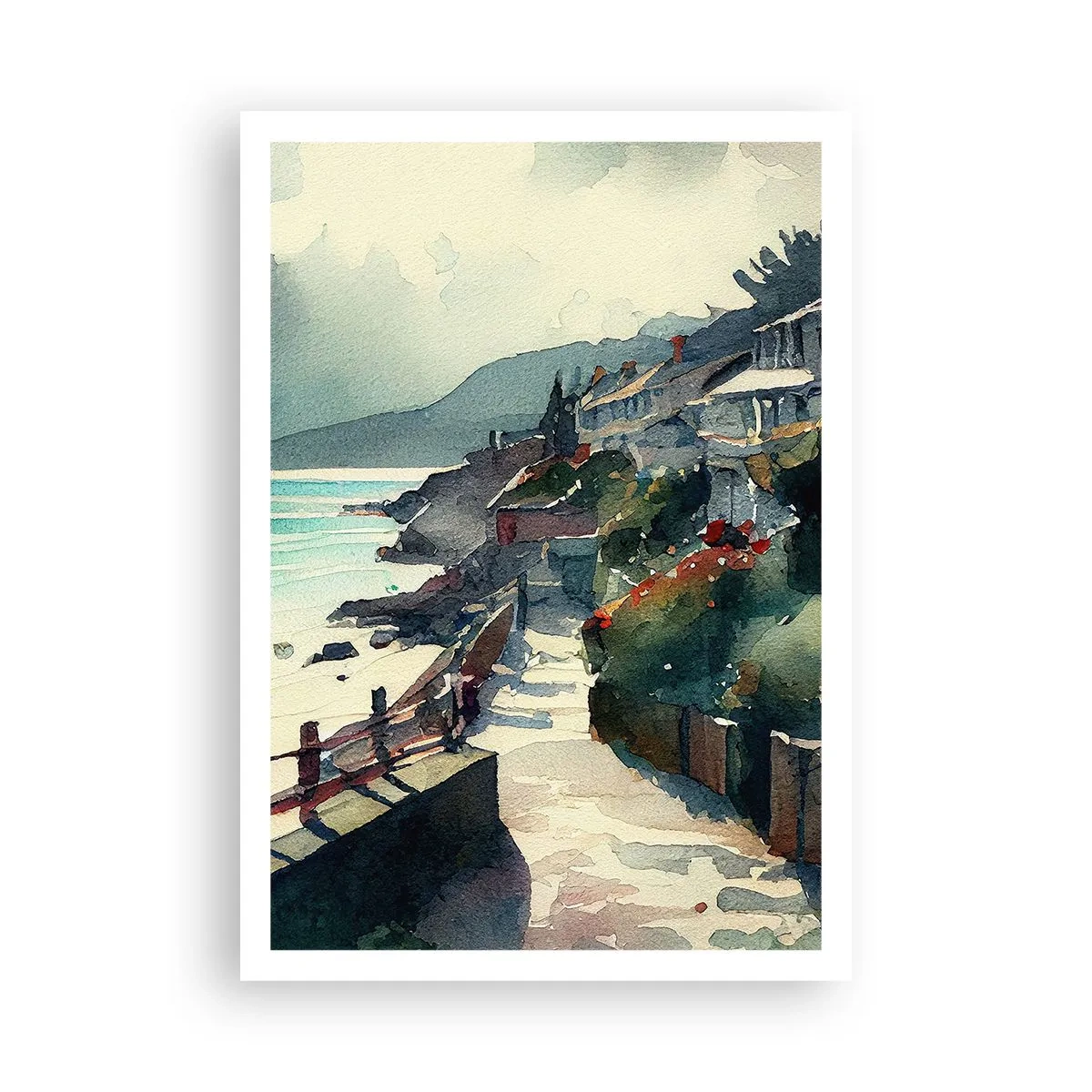 Poster - Mediterrane stad - 70x100 cm