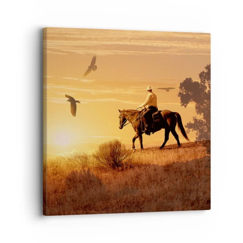 Schilderen op canvas - Alleen over de prairie - 30x30 cm