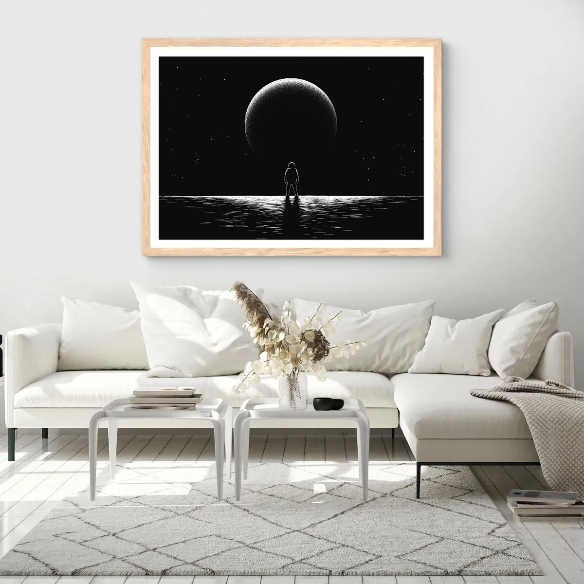 Een poster in een licht eiken lijst - Oog in oog - 91x61 cm