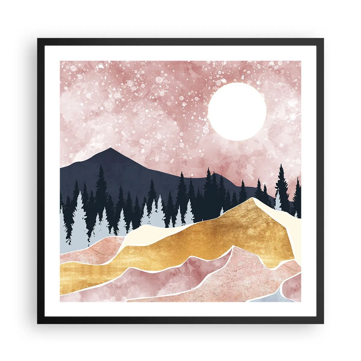 Poster in een zwarte lijst - Nachtwacht - 60x60 cm