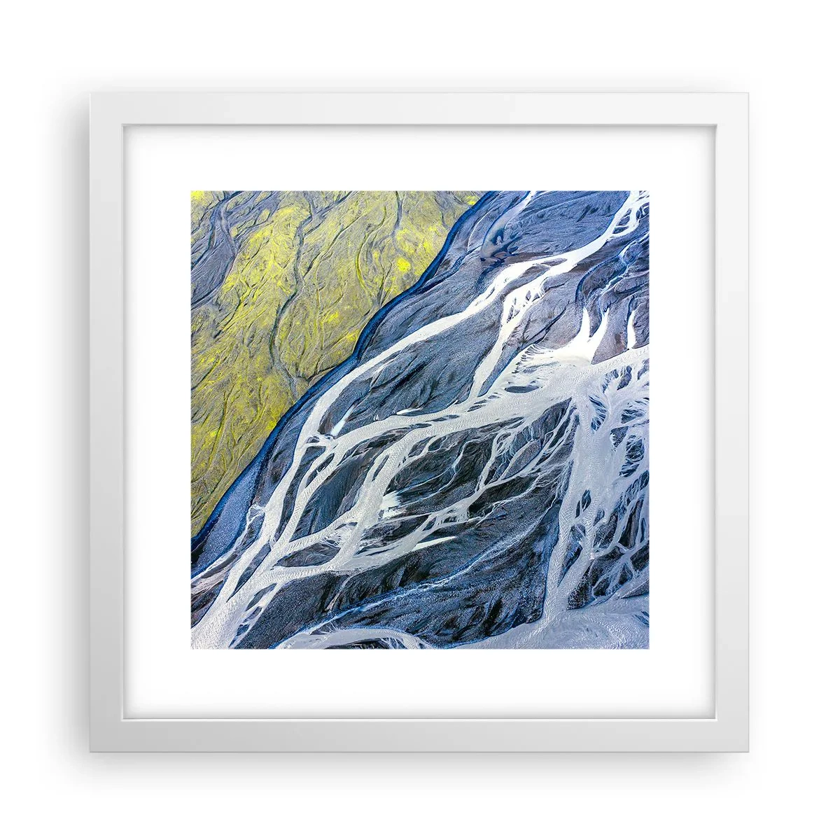 Poster in een witte lijst - Rotstekeningen van de natuur - 30x30 cm
