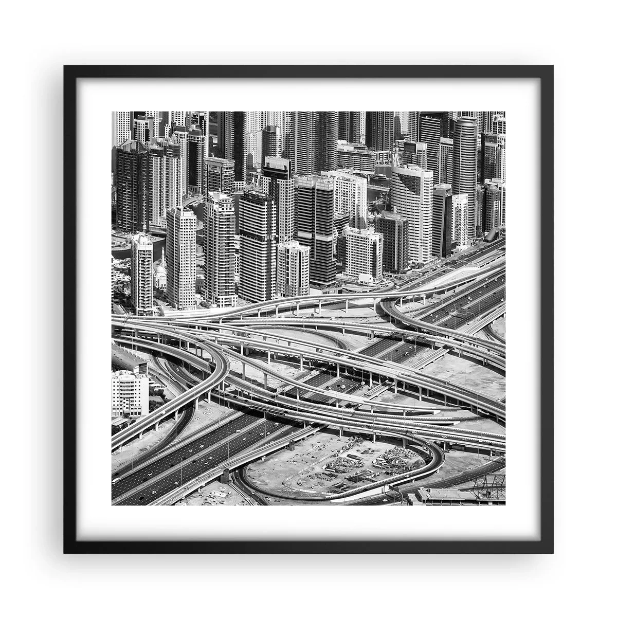 Poster in een zwarte lijst - Dubai - de onmogelijke stad - 50x50 cm