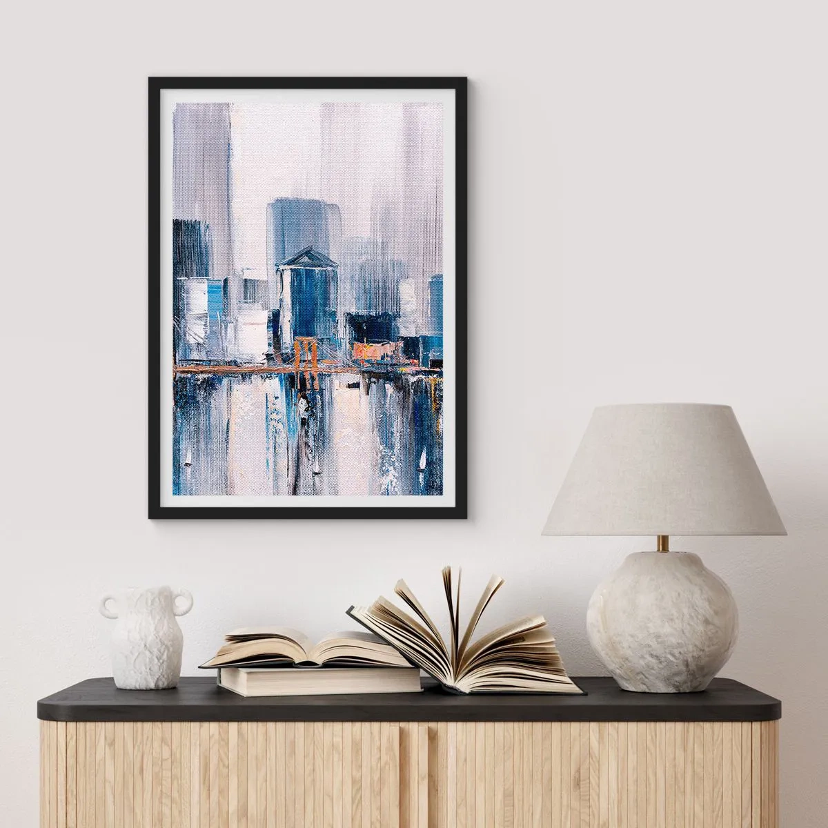 Poster in een zwarte lijst - New Yorkse impressie - 70x100 cm