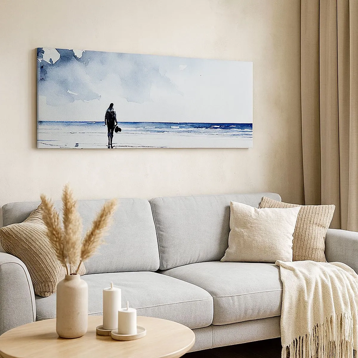 Schilderen op canvas - Gesprek met de zee - 100x40 cm