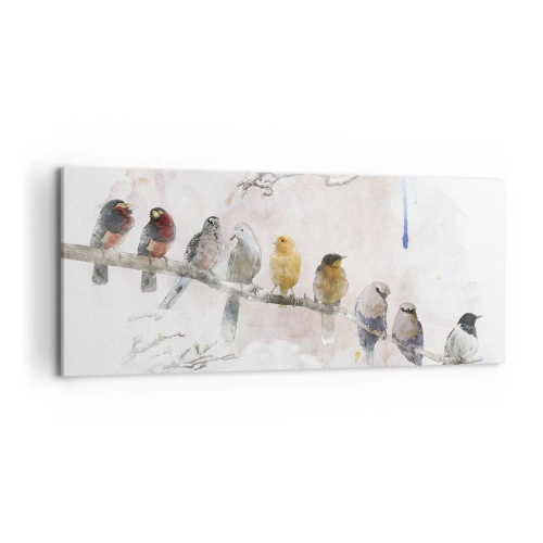 Schilderen op canvas - Gevleugelde ontmoeting - 120x50 cm