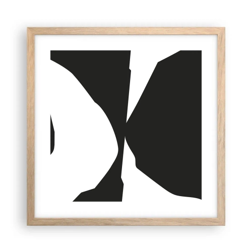 Een poster in een licht eiken lijst - Positief – negatief - 40x40 cm