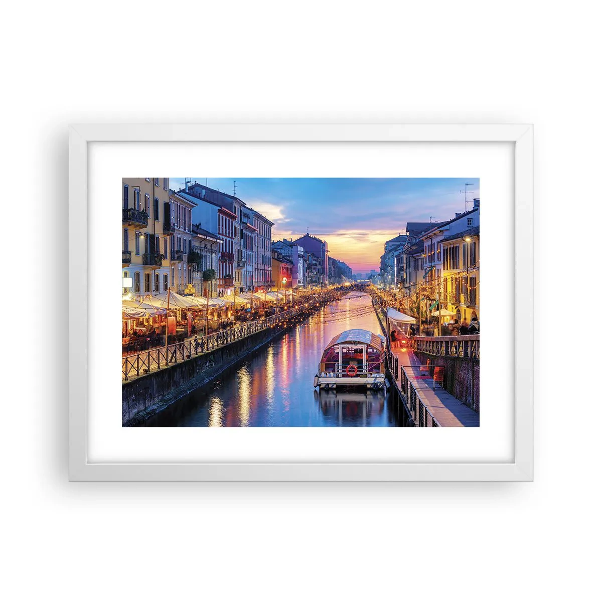 Poster in een witte lijst - Een avond vol licht en plezier - 40x30 cm