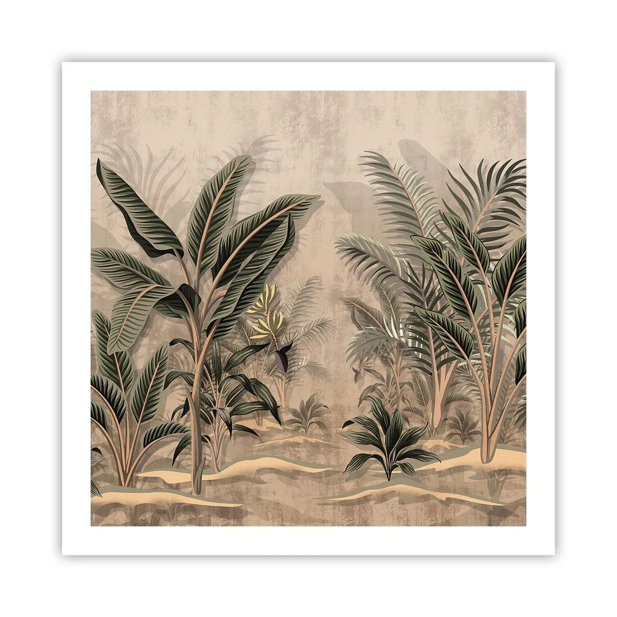 Poster - Een gravure in koloniale stijl - 60x60 cm