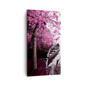 Schilderen op canvas - In roze stilte - 45x80 cm