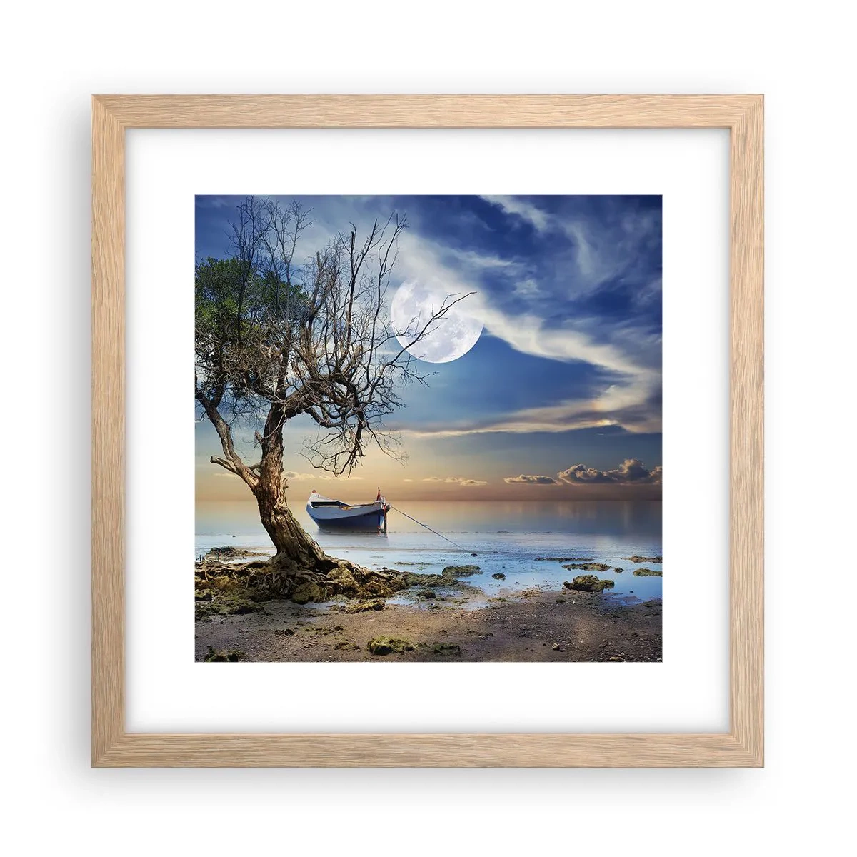 Een poster in een licht eiken lijst - Is dit het einde of het begin? - 30x30 cm