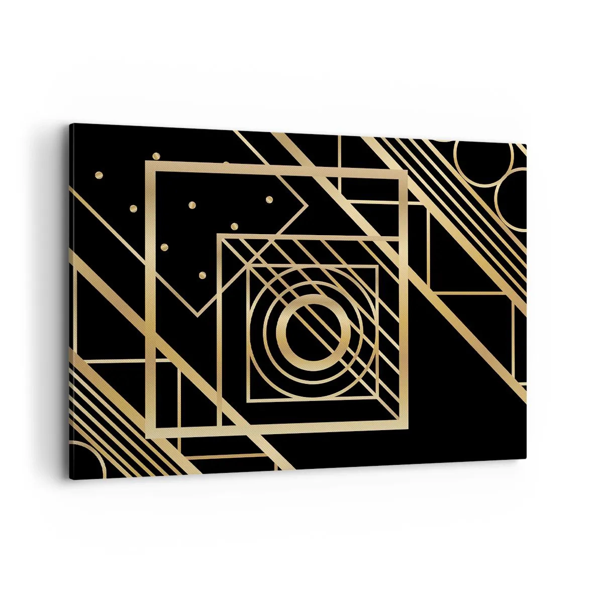 Schilderen op canvas - Gouden geometrie - 100x70 cm