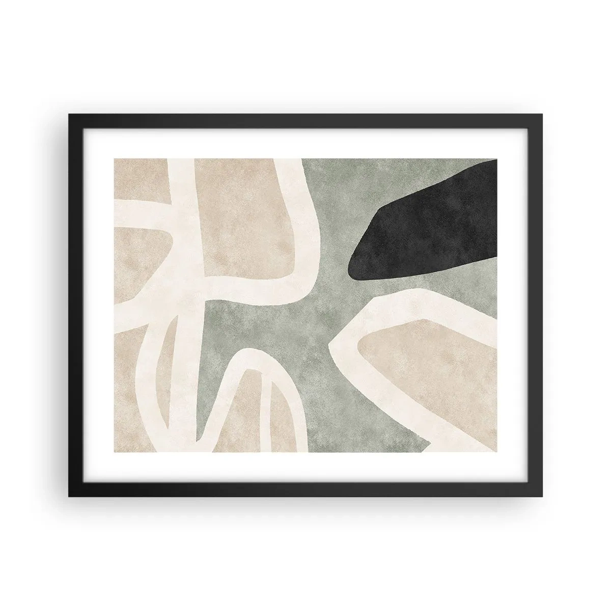 Poster in een zwarte lijst - Compositie met een zwart motief - 50x40 cm