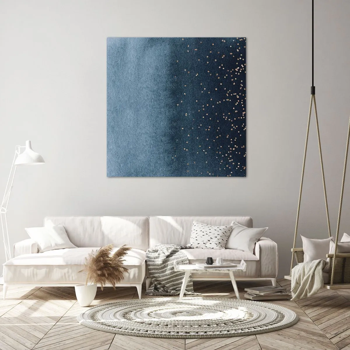 Schilderen op canvas - Samenstelling - blauwe fasen - 60x60 cm