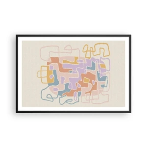 Poster in een zwarte lijst - Labyrint – een vreugdevol avontuur - 91x61 cm