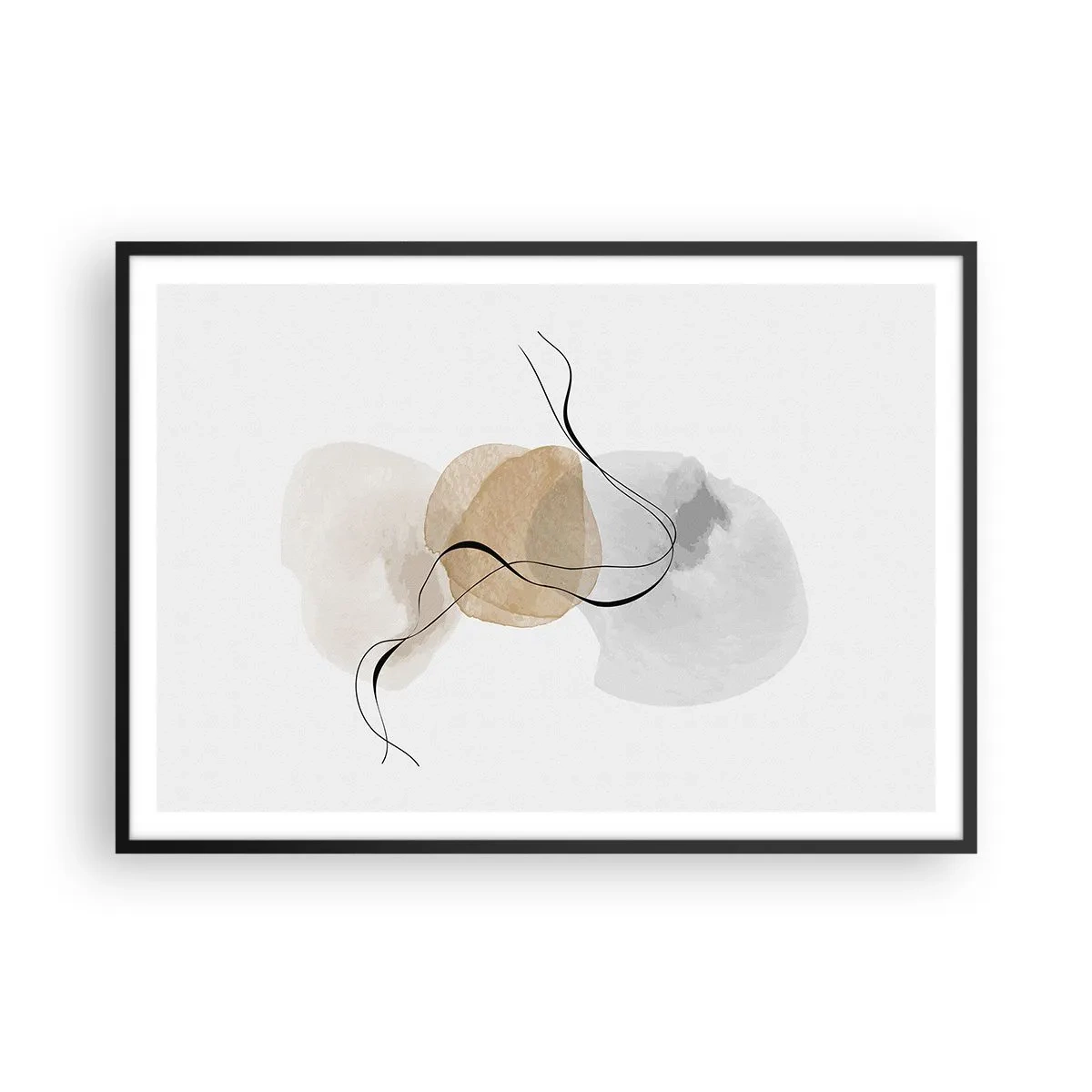 Poster in een zwarte lijst - Lucht kralen - 100x70 cm